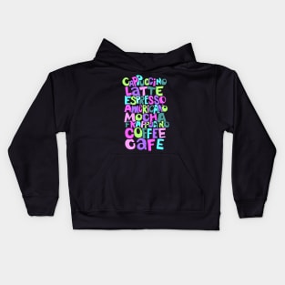 Pretty Pink Coffee Typography Kids Hoodie